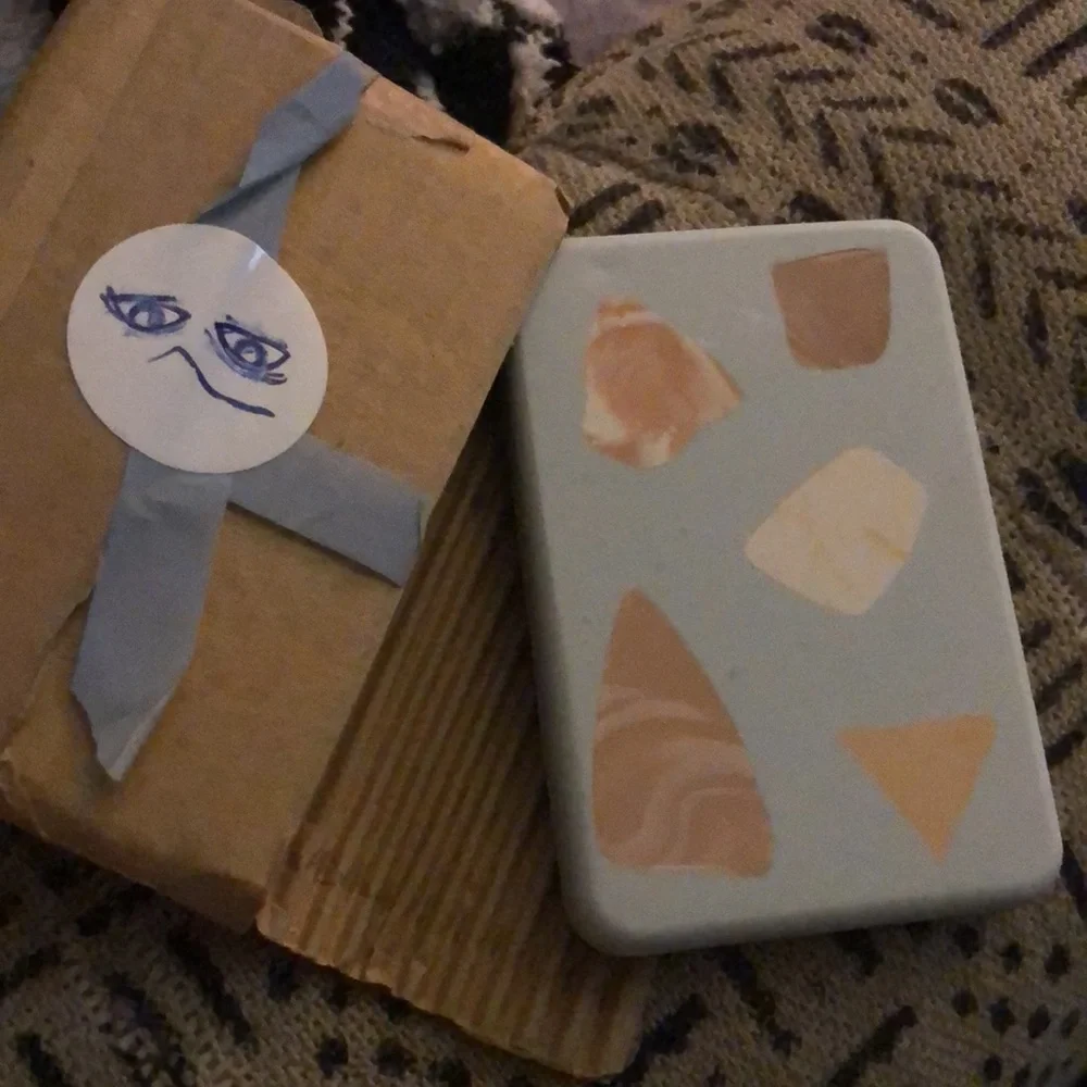 NWT Handmade Terrazzo Soap Dish in Sky Sea The Moon Dials Resin Beach Seashells